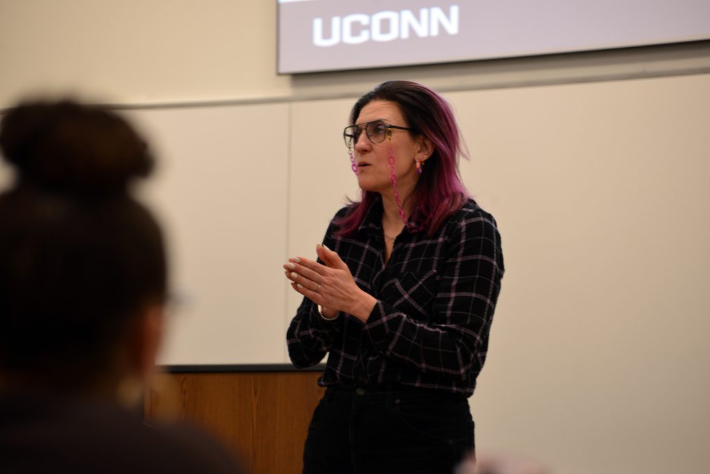 Professor Jennie Weiner leads a class.